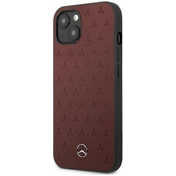 Mercedes Mercedes MEHCP13SPSQRE iPhone 13 mini 5,4" czerwony/red hardcase Leather Stars Pattern
