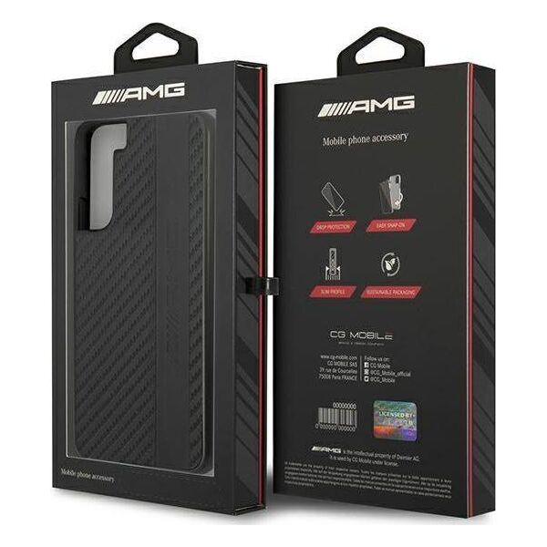Mercedes Etui Mercedes AMG AMHCS22MBLSCA Samsung Galaxy S22+ Plus czarny/black hardcase Carbon Stripe&Embossed