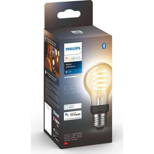 Philips Smart Light Bulb|PHILIPS|Power consumption 7 Watts|Luminous flux 550 Lumen|4500 K|220V-240V|Bluetooth|929002477501