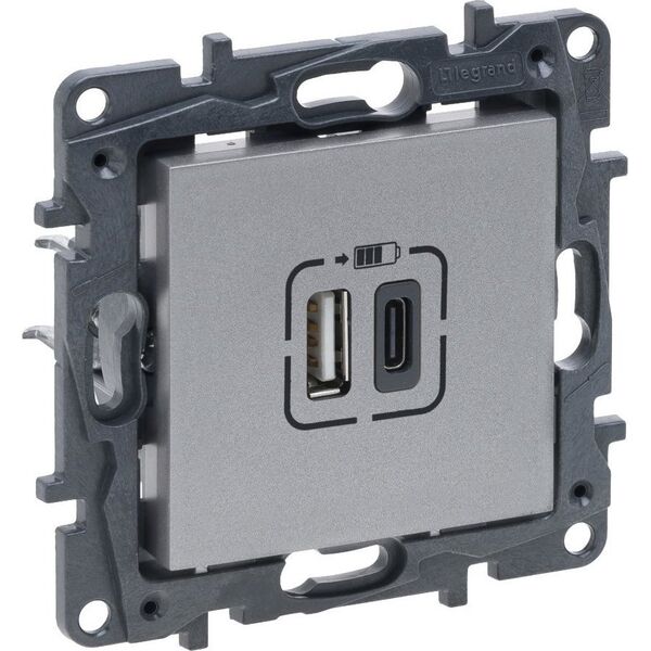 Legrand Gniazdo Usb Legrand Niloe Step 863340 A+C aluminium