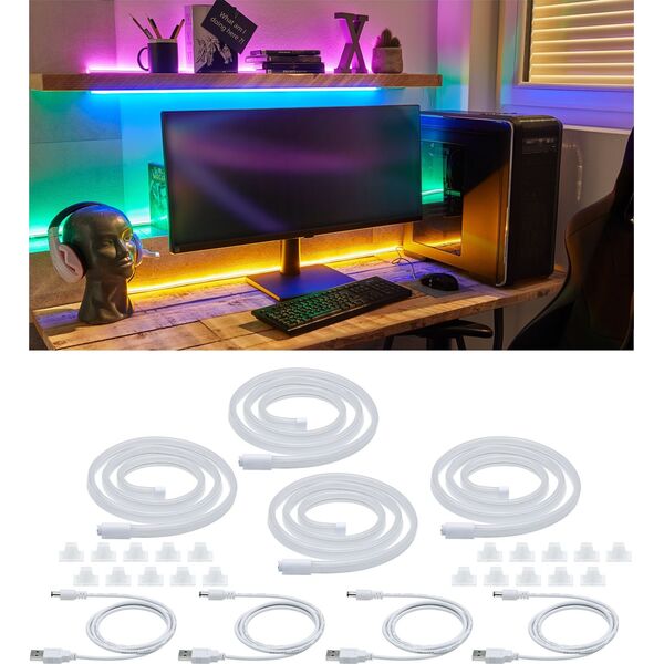 Taśma LED Paulmann Neon Colorflex USB mix 4x1m kolorów: niebieski, pomarańczowy, różowy, zielony 4x5W 5V