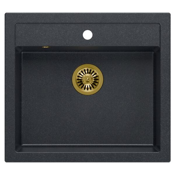 Zlewozmywak Quadron BILL 110 GraniteQ black diamond/elementy złote