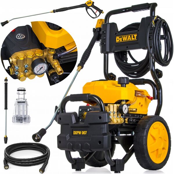 Myjka ciśnieniowa Dewalt myjka ciśnieniowa 7400w 230ba, 840l/h 3f/indukc./p.brass