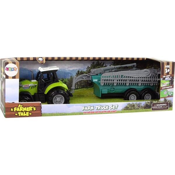 LeanToys Zielony Traktor Opryskiwacz Farma Dźwięk