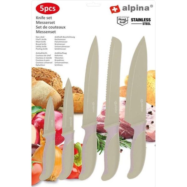 Alpina Alpina - Zestaw noży ze stali nierdzewnej (beżowy)