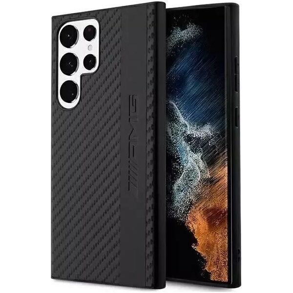 Mercedes Etui AMG AMHCS23LBLSCA do Samsung Galaxy S23 Ultra S918 czarny/black hardcase Carbon Stripe&Embossed