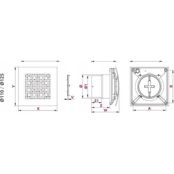 Wentylator AWENTA Wentylator łazienkowy Awenta WPAB110ZT Pulsar fi100mm 110 m3/h 9W 230V z wyłącznikiem czasowym i zaworem zwrotnym biały