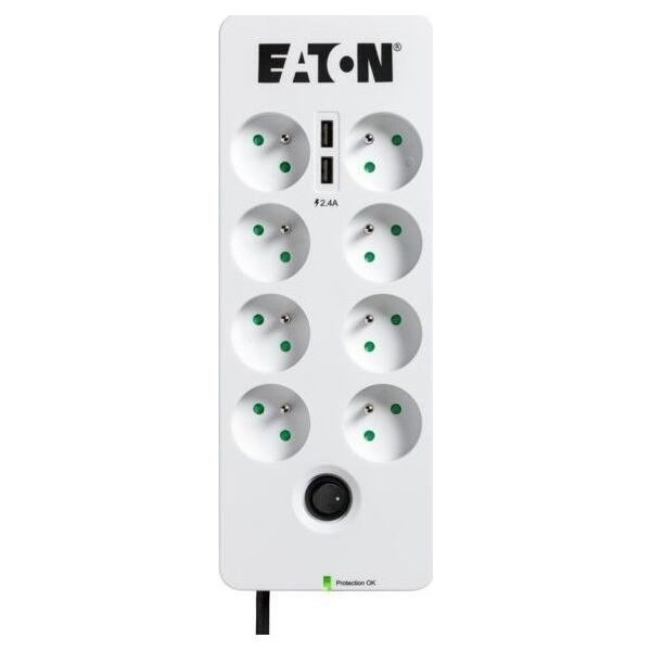 Listwa zasilająca Eaton Listwa antyprzepięciowa Protection Box 8 Tel@ USB FR