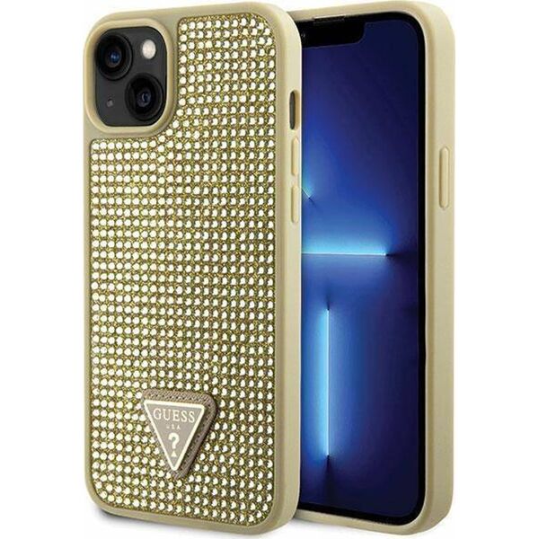Guess Etui Guess GUHCP14SHDGTPD Apple iPhone 14 złoty/gold hardcase Rhinestone Triangle