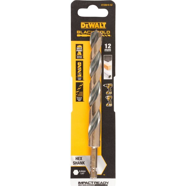 Wiertło Dewalt wiertło 12.0mm black and gold hex