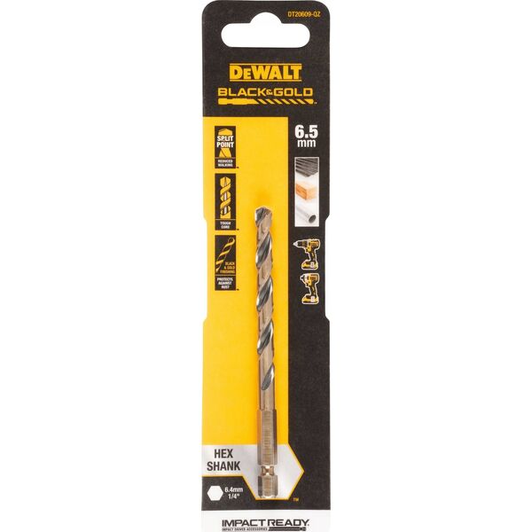 Wiertło Dewalt wiertło 6.5mm black and gold hex