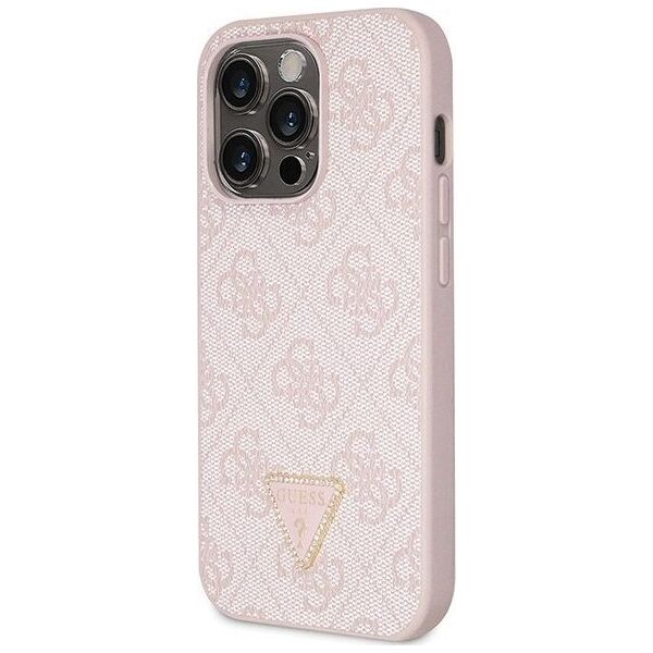 Guess Etui Guess GUHCP14LP4TDSCPP Apple iPhone 14 Pro hardcase Crossbody 4G Metal Logo różowy/pink