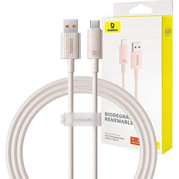 Kabel USB Baseus Baseus Habitat Series Fast Charging Cable USB to Type-C 100W 1m Wheat Pink