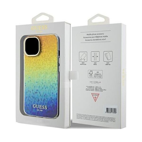 Guess Guess GUHCP14SHDECMI iPhone 14 / 15 / 13 6.1" wielokolorowy hardcase IML Faceted Mirror Disco Iridescent