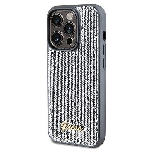 Guess Guess GUHCP14XPSFDGSS iPhone 14 Pro Max 6.7" srebrny/silver hardcase Sequin Script Metal