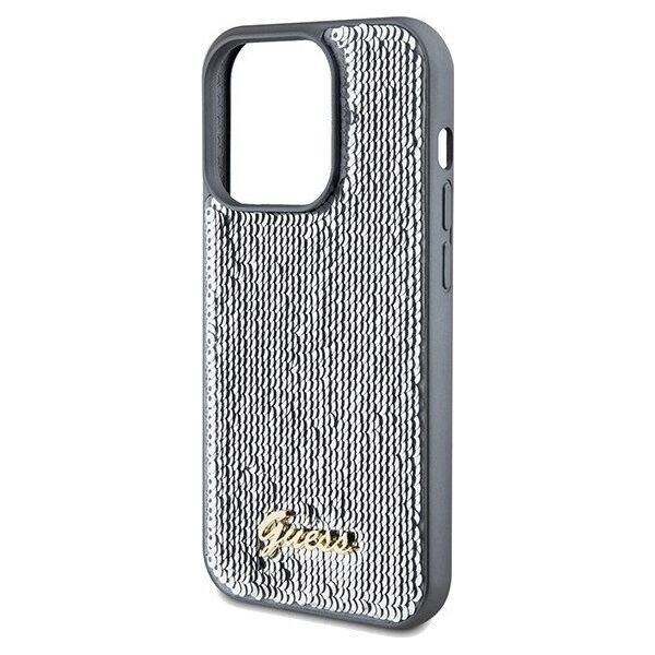Guess Guess GUHCP14XPSFDGSS iPhone 14 Pro Max 6.7" srebrny/silver hardcase Sequin Script Metal