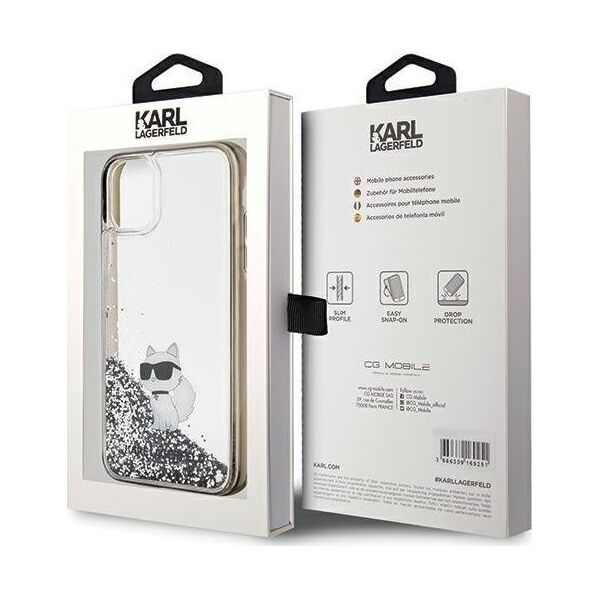 Karl Lagerfeld Karl Lagerfeld KLHCN61LKCNSK iPhone 11 / Xr 6.1" transparent hardcase Liquid Glitter Choupette
