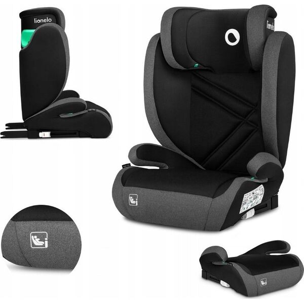Fotelik samochodowy Lionelo FOTELIK HUGO I-SIZE BLACK CARBON 15-36KG 100-150CM