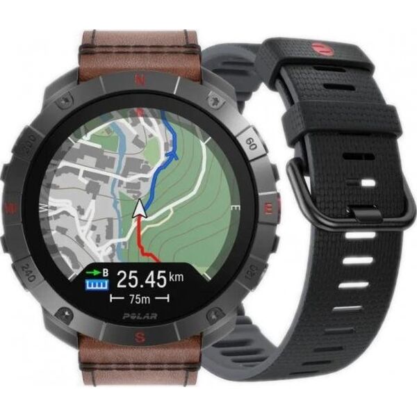 Zegarek sportowy Polar Polar Grit X2 Pro Titanium brązowy skórzany M/L