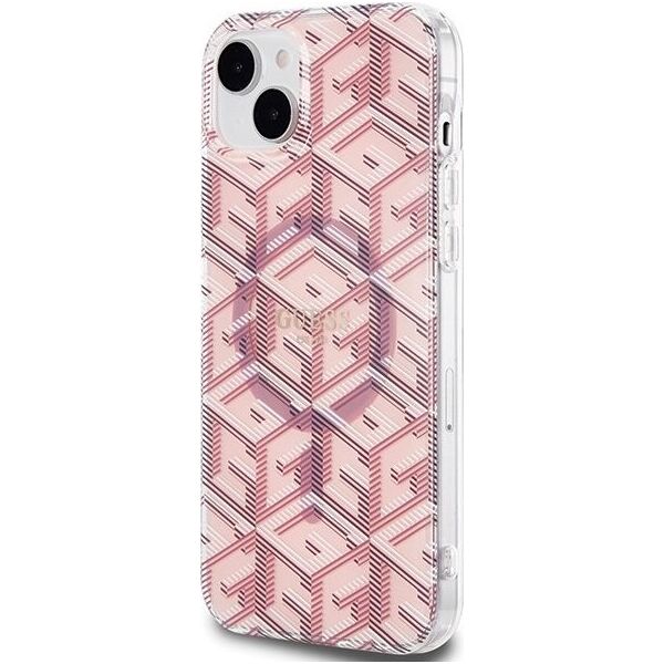 Guess Guess GUHMP15SHGCUSTGP iPhone 15 / 14 / 13 6.1" różowy/pink hardcase IML GCube MagSafe