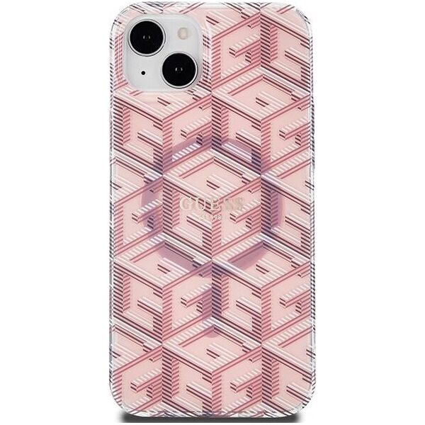 Guess Guess GUHMP15SHGCUSTGP iPhone 15 / 14 / 13 6.1" różowy/pink hardcase IML GCube MagSafe