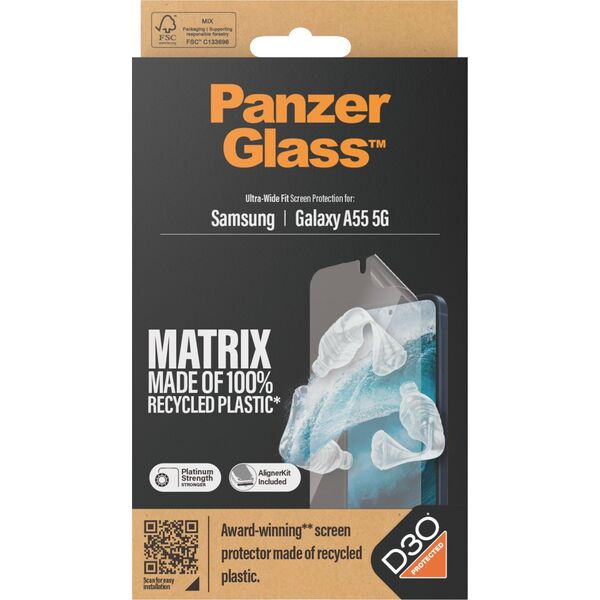 PanzerGlass PanzerGlass Matrix Ultra-Wide Fit Sam A55 5G A556 Screen Protection 7362 with Easy Aligner
