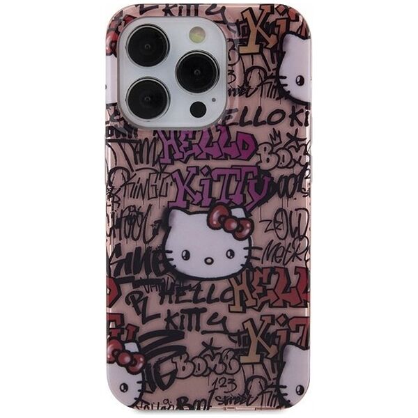 Sourcing Hello Kitty HKHCP13LHDGPTP iPhone 13 Pro / 13 6.1" pink/pink hardcase IML Tags Graffiti