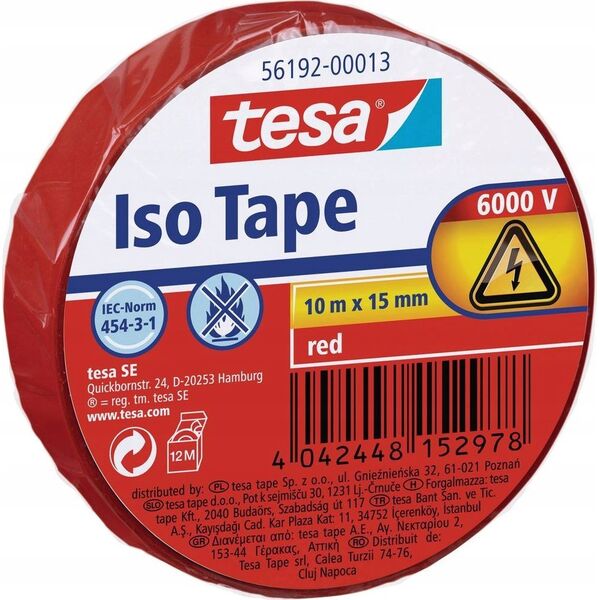 Tesa tesa Isolierband 10m 15mm rot