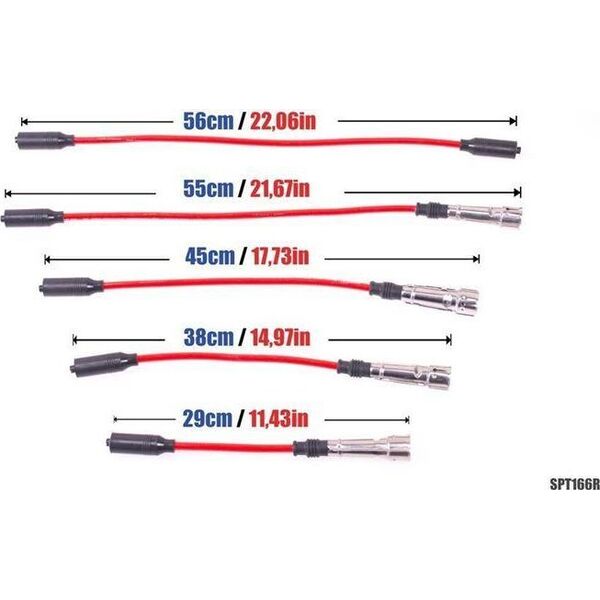 Powertec Przewody zapłonowe PowerTEC AUDI 80 VW GOLF JETTA PASSAT VENTO 84-99 Czerwone