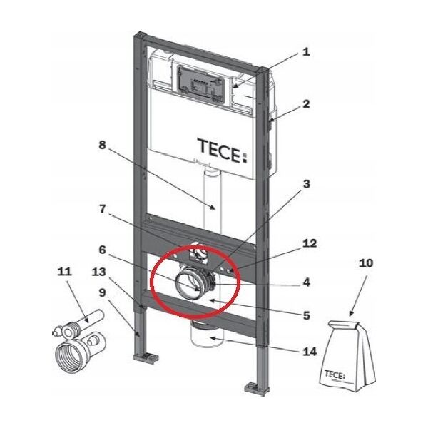 Tece Tece redukcja DN 90/100 z uszczelką 9820136