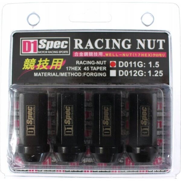 D1Spec Kute nakrętki Racing D1Spec Stal 12x1,5 Czarne