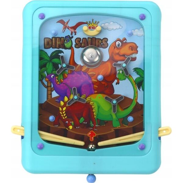 LeanToys Gra Zręcznościowa Flipper Dinozaury Plansza Niebieska