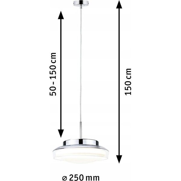 Lampa wisząca Paulmann Lampa wisząca  LUENA LED 11.5W 600lm okrągła 250mm 3000K IP44 230V szkło chrom / metal