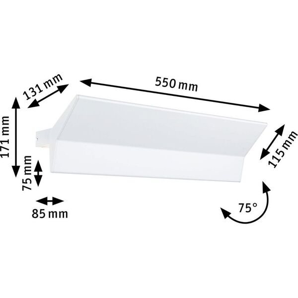 Kinkiet Paulmann Oprawa ścienna STINE LED SH Zigbee 13W+4W 2700-6500K 1400lm DIM 230V biały matowy