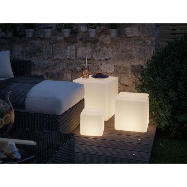 Lampa wisząca Paulmann Oprawa ogrodowa Plug & Shine CUBE 300x300 6.5W 3000K 575lm IP67 24V biały