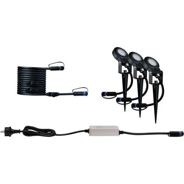 Kinkiet Paulmann Reflektor ogrodowy Plug & Shine STING LED 3x 6.3W 2200K IP67 24V antracyt/ aluminium
