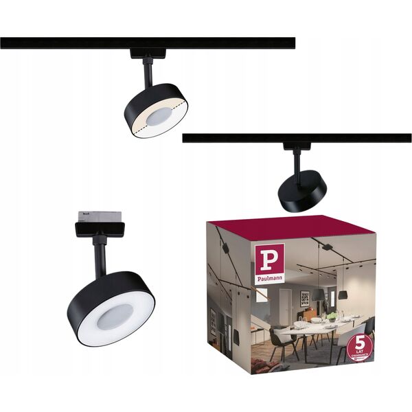 Paulmann Reflektor na szynoprzewód URail CIRCLE LED  5W 210lm 3000/4000K 230V czarny matowy/ metal