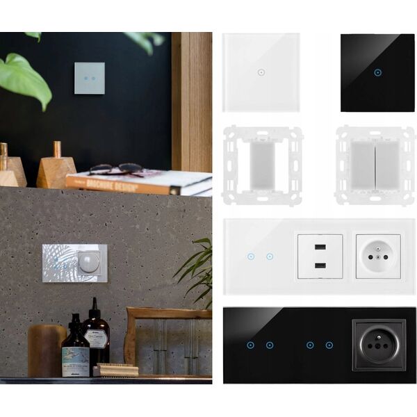 Kontakt-Simon Panel dotykowy Kontakt-Simon 54 Touch DSTR3132/73 trzy moduły jedno pole dotykowe dwa pola dotykowe pionowe dwa pola dotykowe poziome zastygła lawa