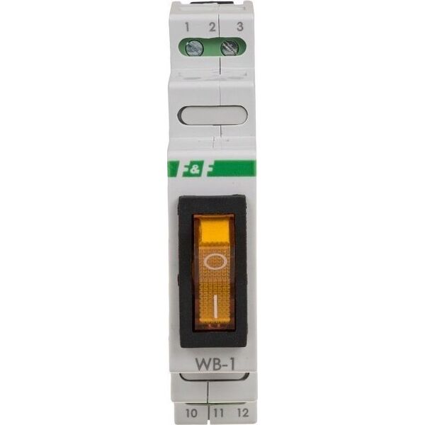 F&F Przełącznik dwupozycyjny F&F WB-1Y 16A 1NO 230V AC z podświetleniem żółtym na szynę DIN
