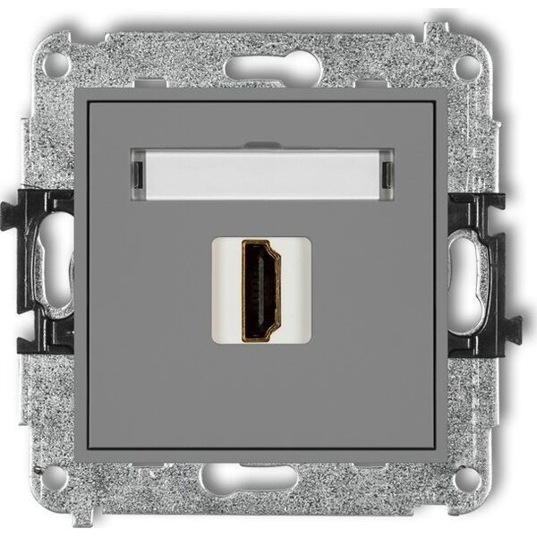 Karlik Gniazdo pojedyncze Karlik Mini 27MHDMI-3 HDMI 2.0 szary mat