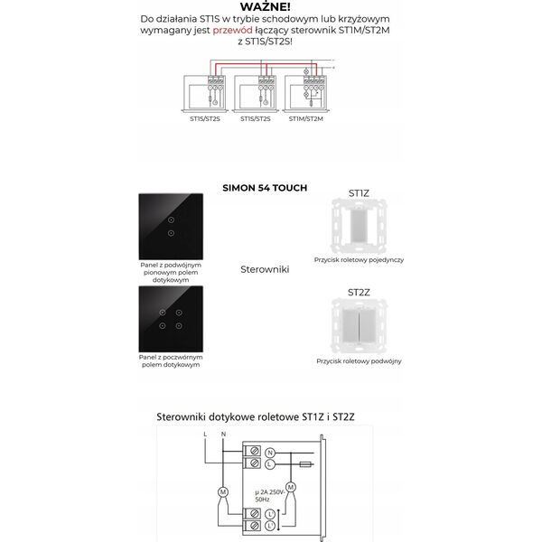 Kontakt-Simon Panel dotykowy Kontakt-Simon Simon 54 DSTR3310/73 S54 3 moduły 2 pola dotykowe pionowe + 1 pola dotykowe + 1 otwór na osprzęt S54 zastygła lawa