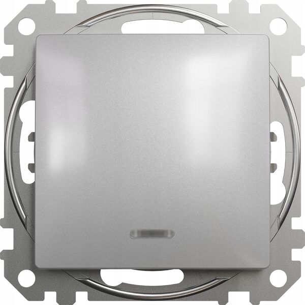 SCHNEIDERE Łącznik schodowy Schneider Sedna Design SDD113106L z podświetleniem srebrne aluminium Design & Elements