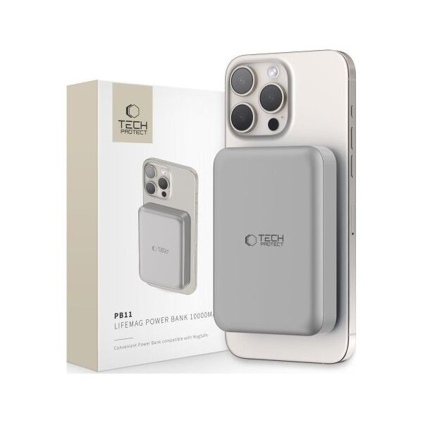Powerbank Tech-Protect TECH-PROTECT PB11 LIFEMAG MAGSAFE POWER BANK 10000MAH TITANIUM
