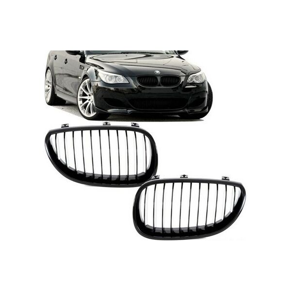 MTuning Grill sportowy pojedyncze żeberka Matt Black  BMW 5 (E60) Sedan (E61) Touring 2003-2010