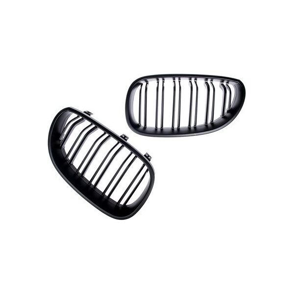 MTuning Grill sportowy podwójne żeberka Matt Black  BMW 5 (E60) Sedan (E61) Touring 2003-2010