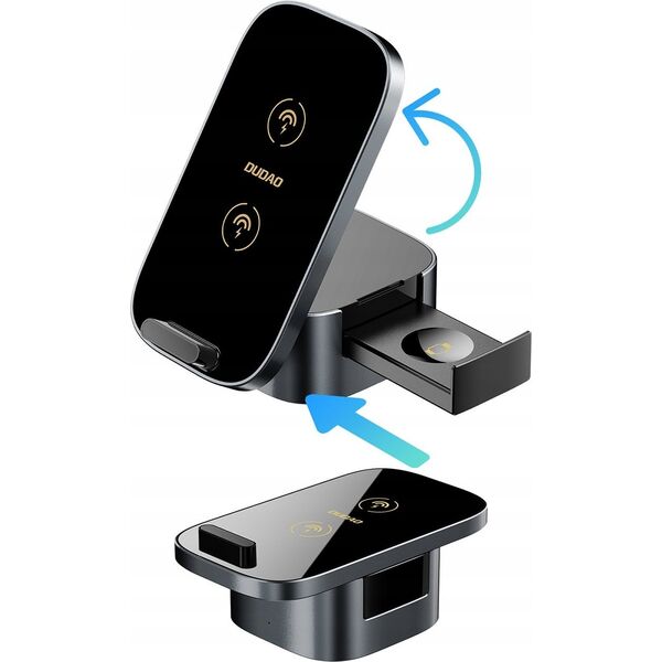 Ładowarka Dudao Ładowarka Dudao A11Pro+ indukcyjna 15W 3w1 do telefonu / smartwatcha / słuchawek - czarna