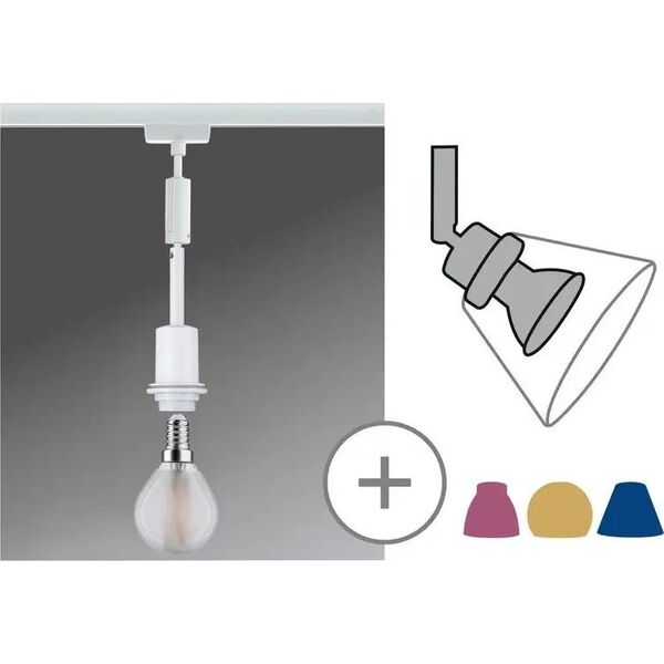 Paulmann Lampa wisząca na szynoprzewód URail Deco System E14 max.1x20W 135cm 230V biały / metal