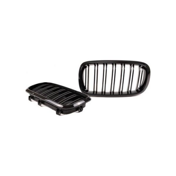 MTuning Grill sportowy podwójne żeberka Gloss Black BMW X5 F15 F85 X6 F16 F86 2013-2018