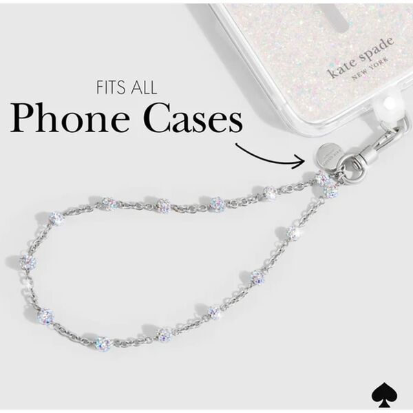 Case-Mate Kate Spade New York Universal Phone Charm Wristlet - Uniwersalna smyczka do telefonu (Dazzle Chain Silver)