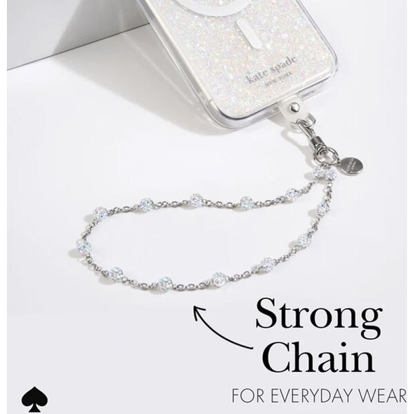 Case-Mate Kate Spade New York Universal Phone Charm Wristlet - Uniwersalna smyczka do telefonu (Dazzle Chain Silver)